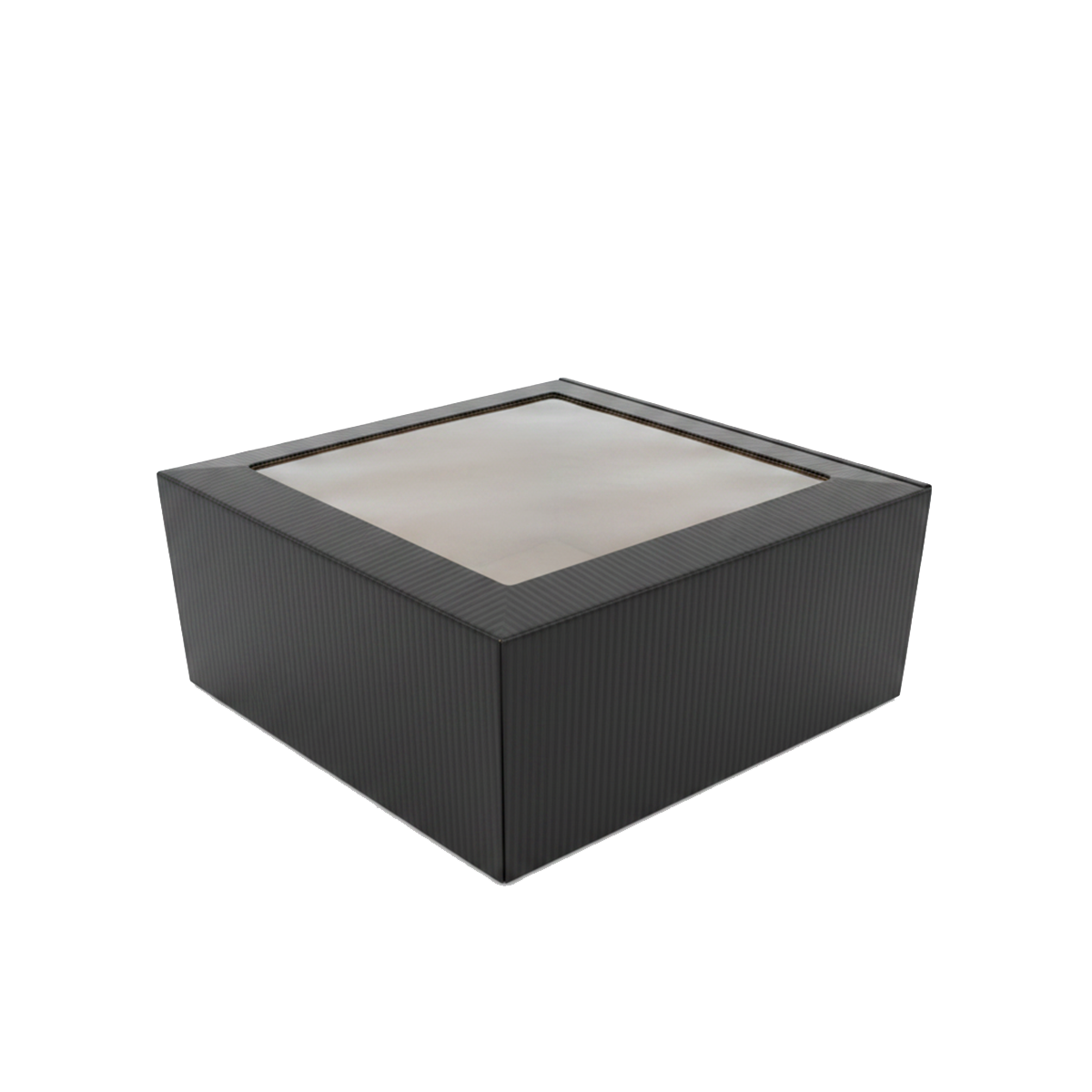 Poklon kutija s prozorom 180x180x90mm crna